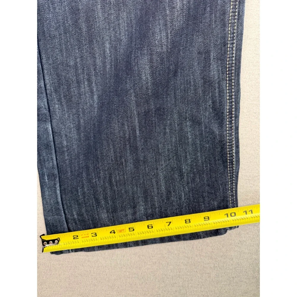 Southpole Vintage Y2K Baggy Wide Leg Jeans Dark Wash Denim Mens 38x32 FLAW